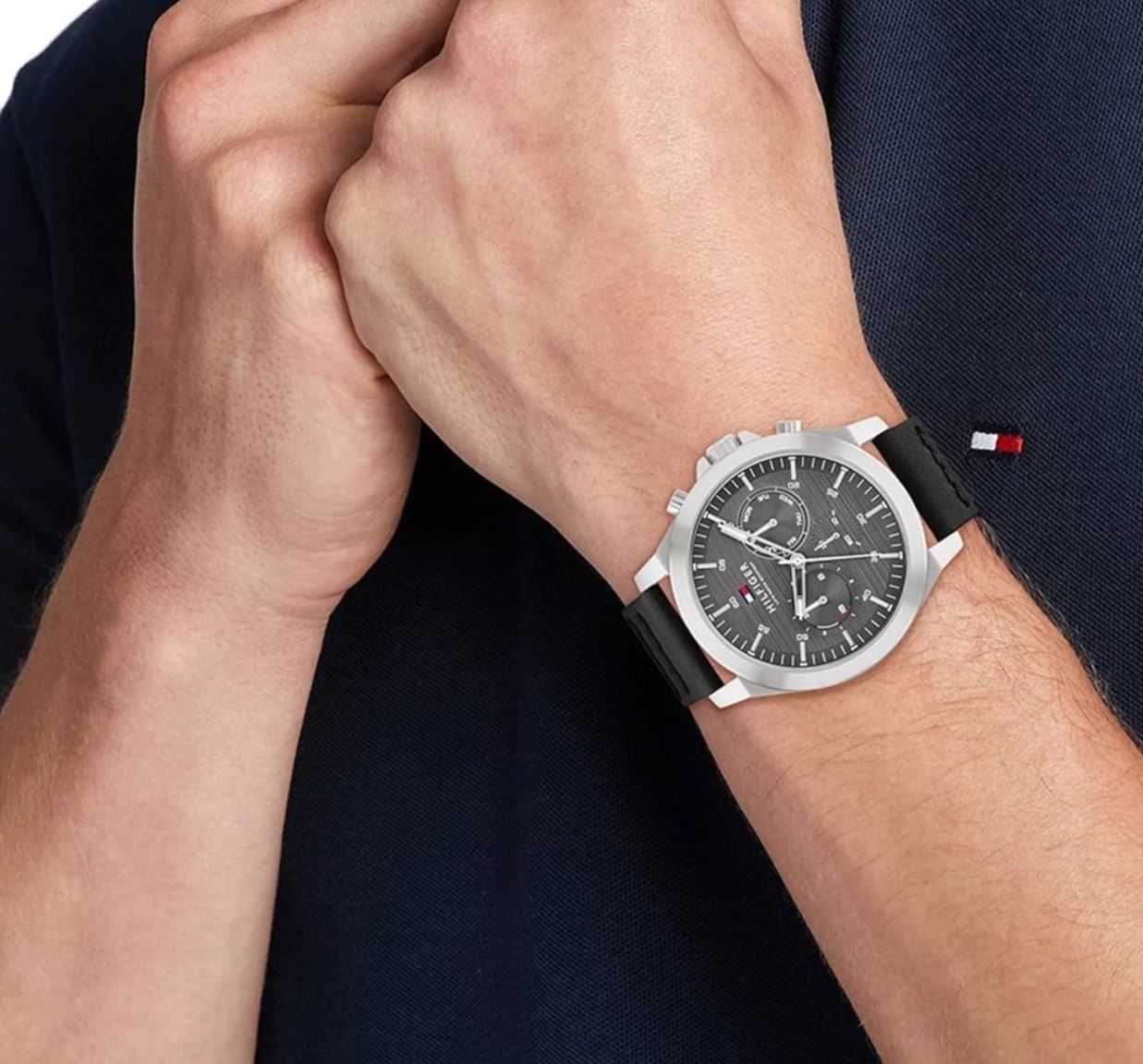 Tommy Hilfiger Lance Grey Leather 1710521 Uhr