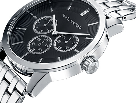 Mark Maddox Classic Schwarz/Stahl HM0011-17